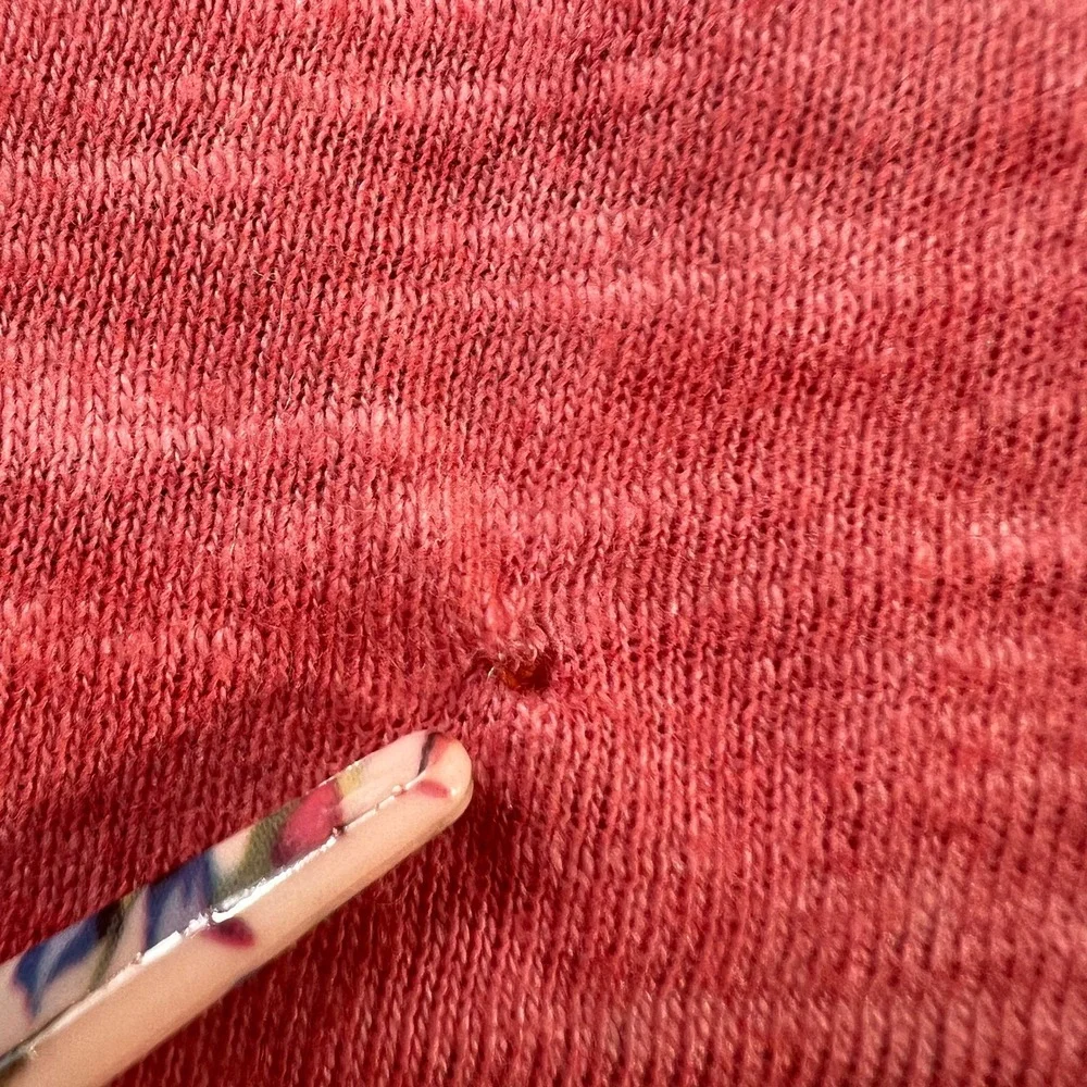 Free People Shell Stitch Henley Top Elena Gilbert TVD Aesthetic Coral Lace Small